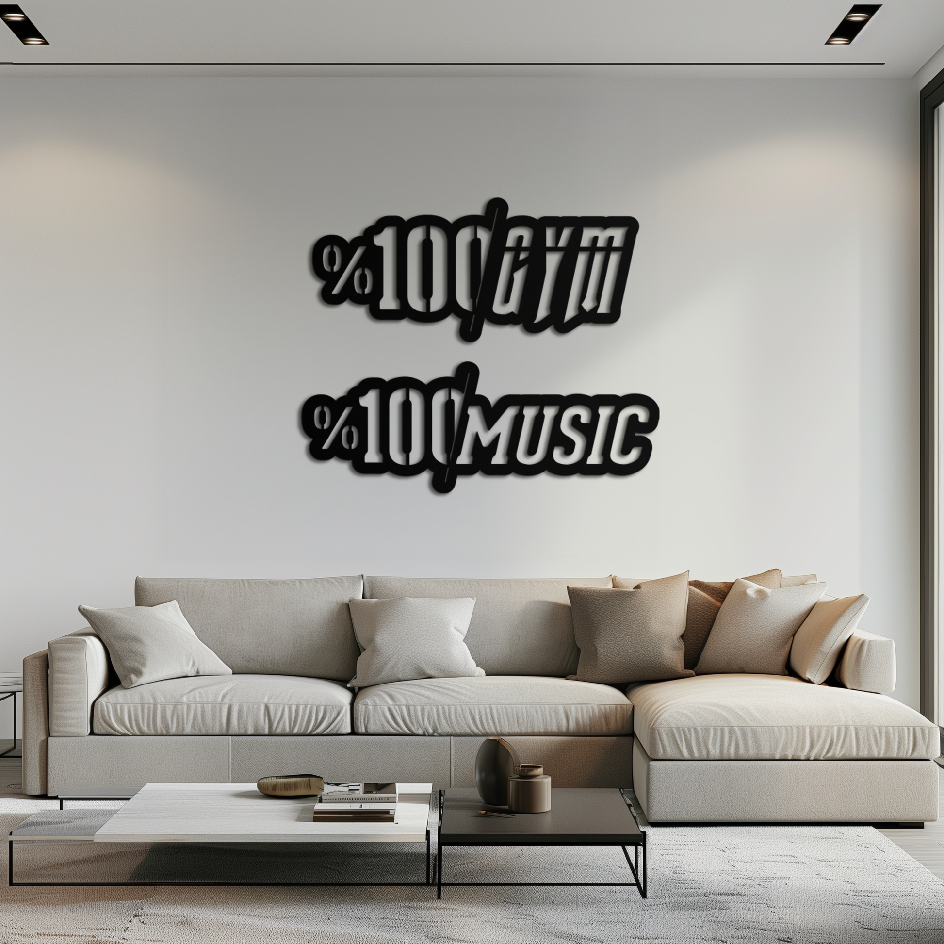 %100 Gym & Music Metal Wall Art - Fitness & Music Enthusiast Decor - KAF091 - Tampa Home & Garden Store