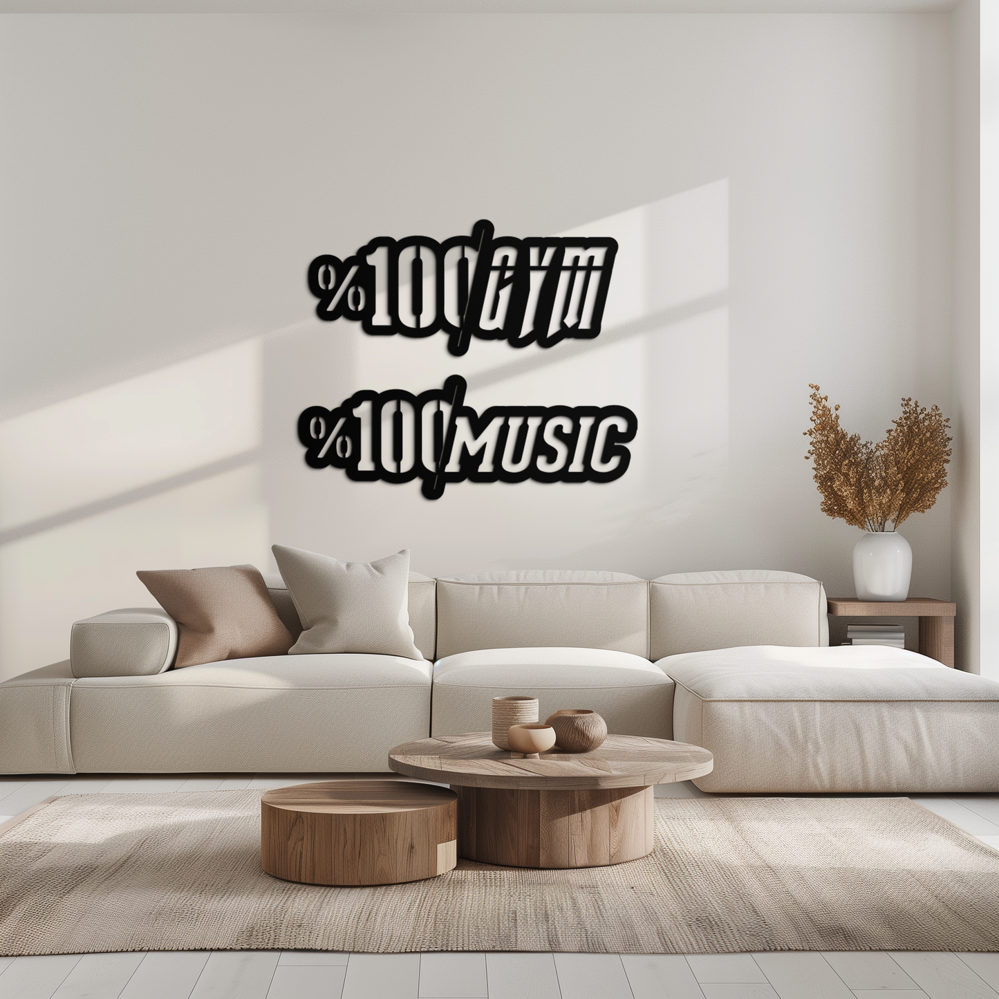 %100 Gym & Music Metal Wall Art - Fitness & Music Enthusiast Decor - KAF091 - Tampa Home & Garden Store