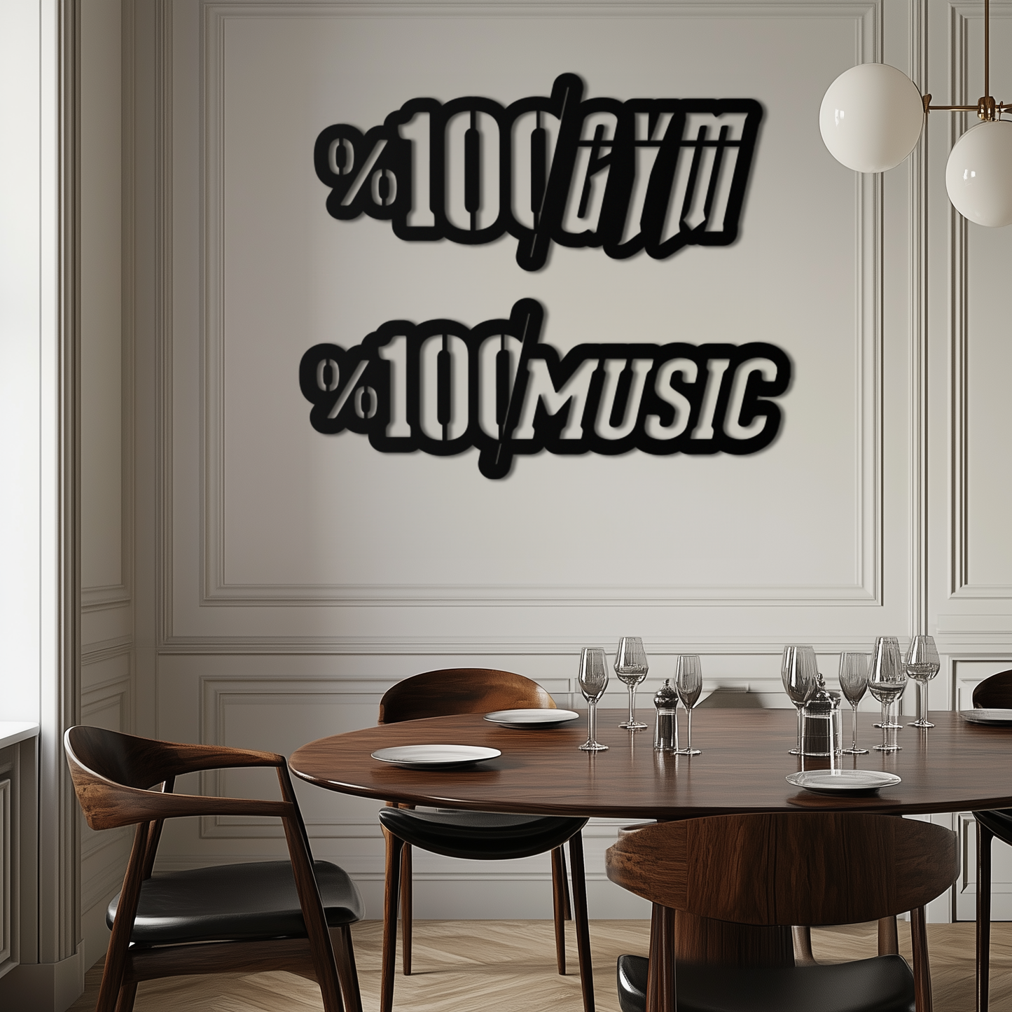 %100 Gym & Music Metal Wall Art - Fitness & Music Enthusiast Decor - KAF091 - Tampa Home & Garden Store