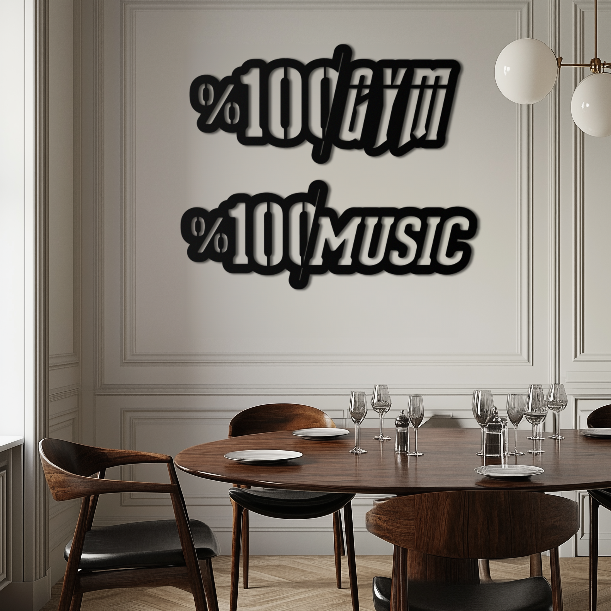 %100 Gym & Music Metal Wall Art - Fitness & Music Enthusiast Decor - KAF091 - Tampa Home & Garden Store