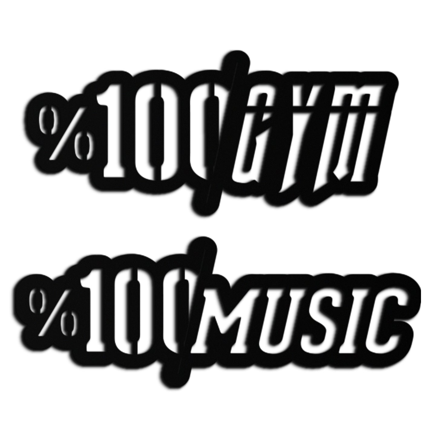 %100 Gym & Music Metal Wall Art - Fitness & Music Enthusiast Decor - KAF091 - Tampa Home & Garden Store