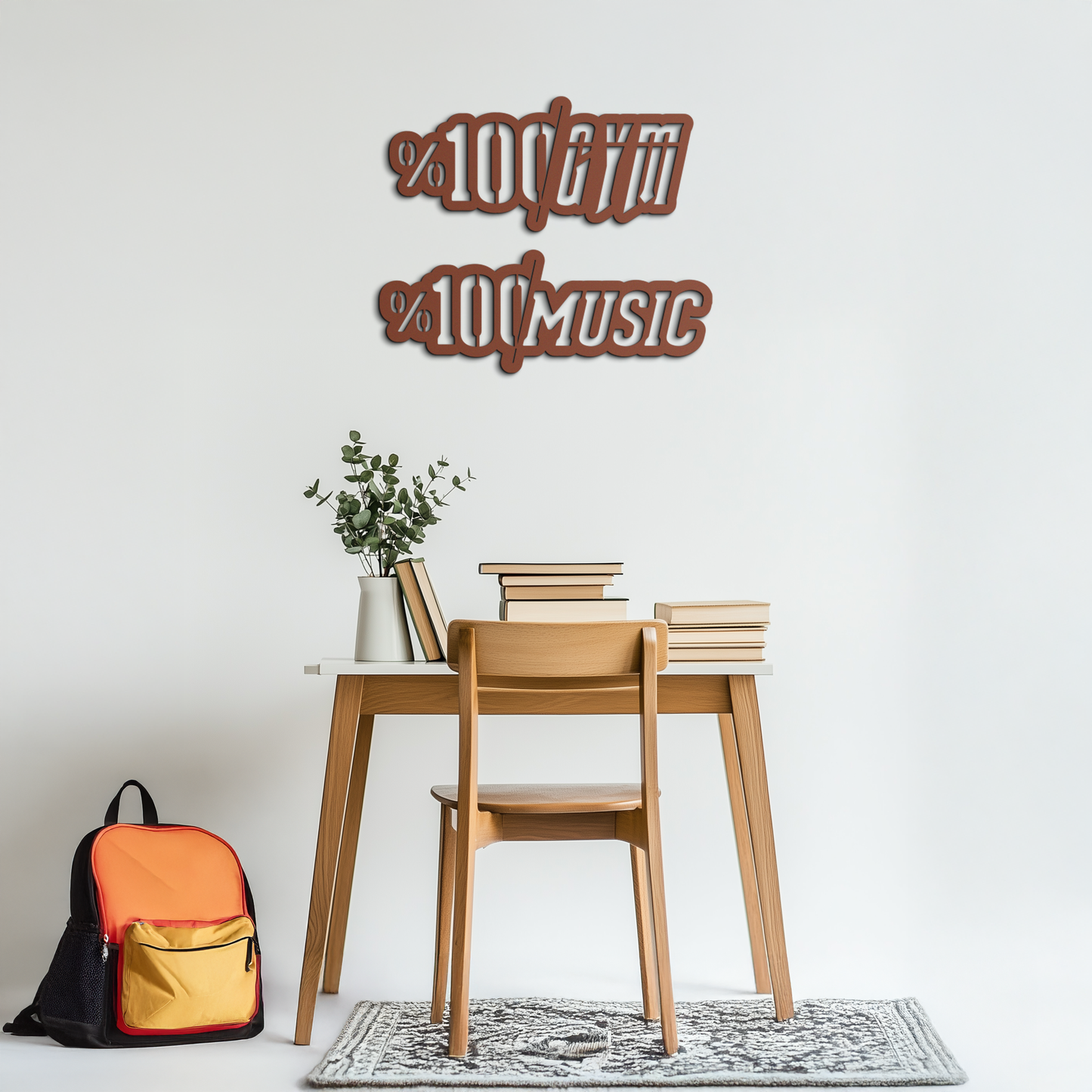 %100 Gym & Music Metal Wall Art - Fitness & Music Enthusiast Decor - KAF091 - Tampa Home & Garden Store