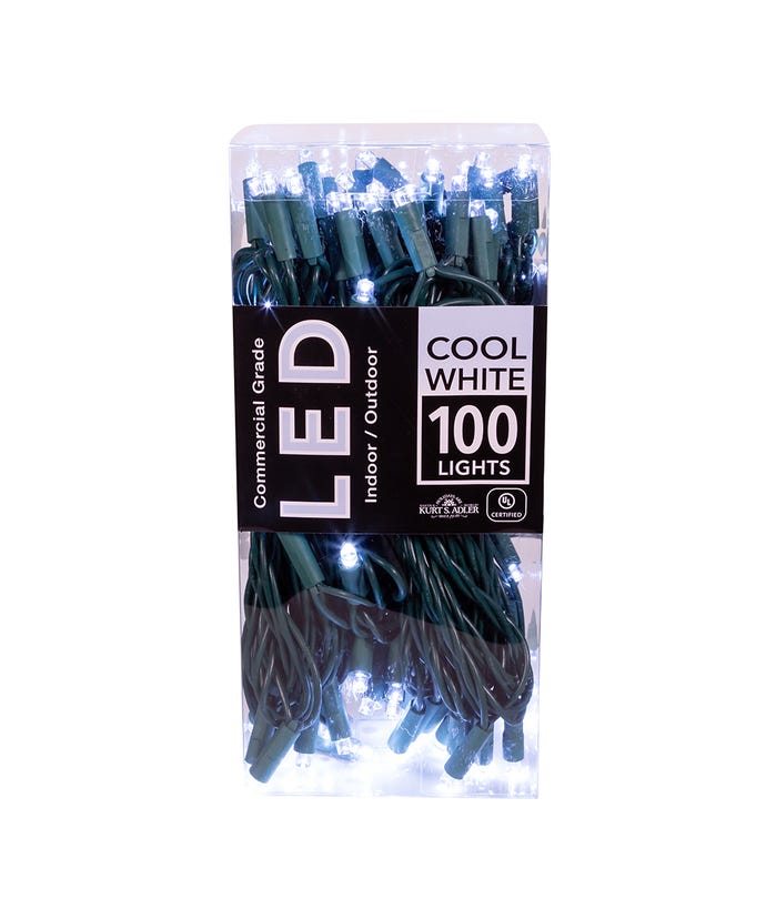 100-Light 5mm Cool White LED Green Wire Light Set - Tampa Home & Garden Store