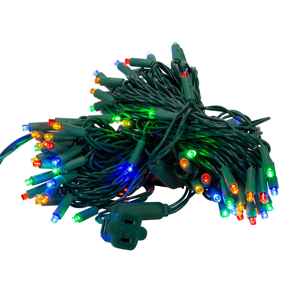 100-Light 5mm Multi-Color LED Green Wire Light Set - Tampa Home & Garden Store