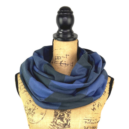 100% Organic Cotton Buffalo Plaid Large Block in Indigo and Black Infinity and Blanket Scarves - Tampa Home & Garden Store