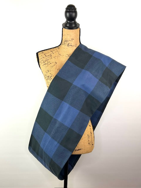 100% Organic Cotton Buffalo Plaid Large Block in Indigo and Black Infinity and Blanket Scarves - Tampa Home & Garden Store