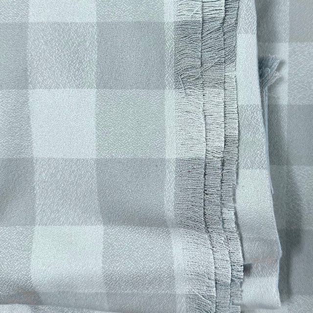 100% Organic Cotton Buffalo Plaid in Dove Grey and Soft Blue Grey Infinity and Blanket Scarves - Tampa Home & Garden Store