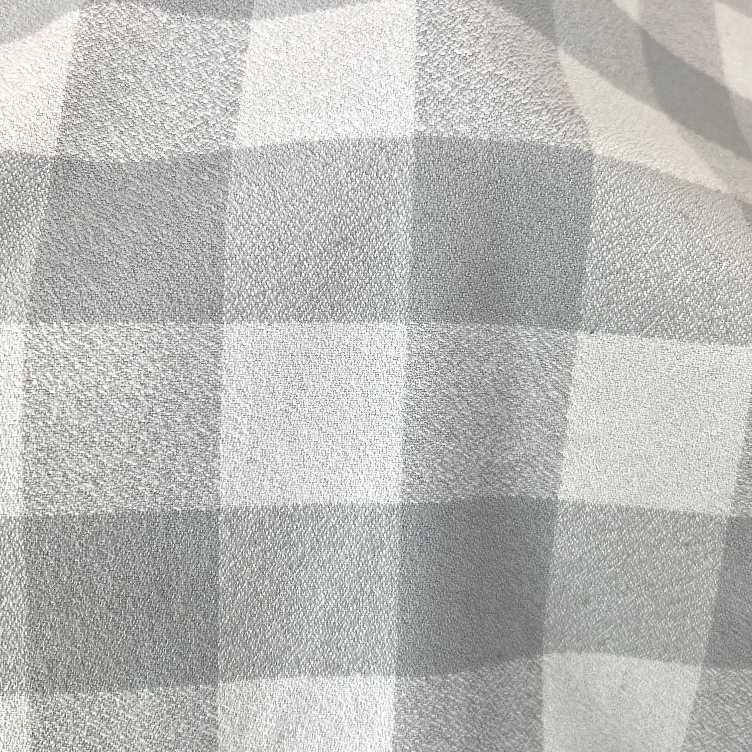 100% Organic Cotton Buffalo Plaid in Dove Grey and Soft Blue Grey Infinity and Blanket Scarves - Tampa Home & Garden Store