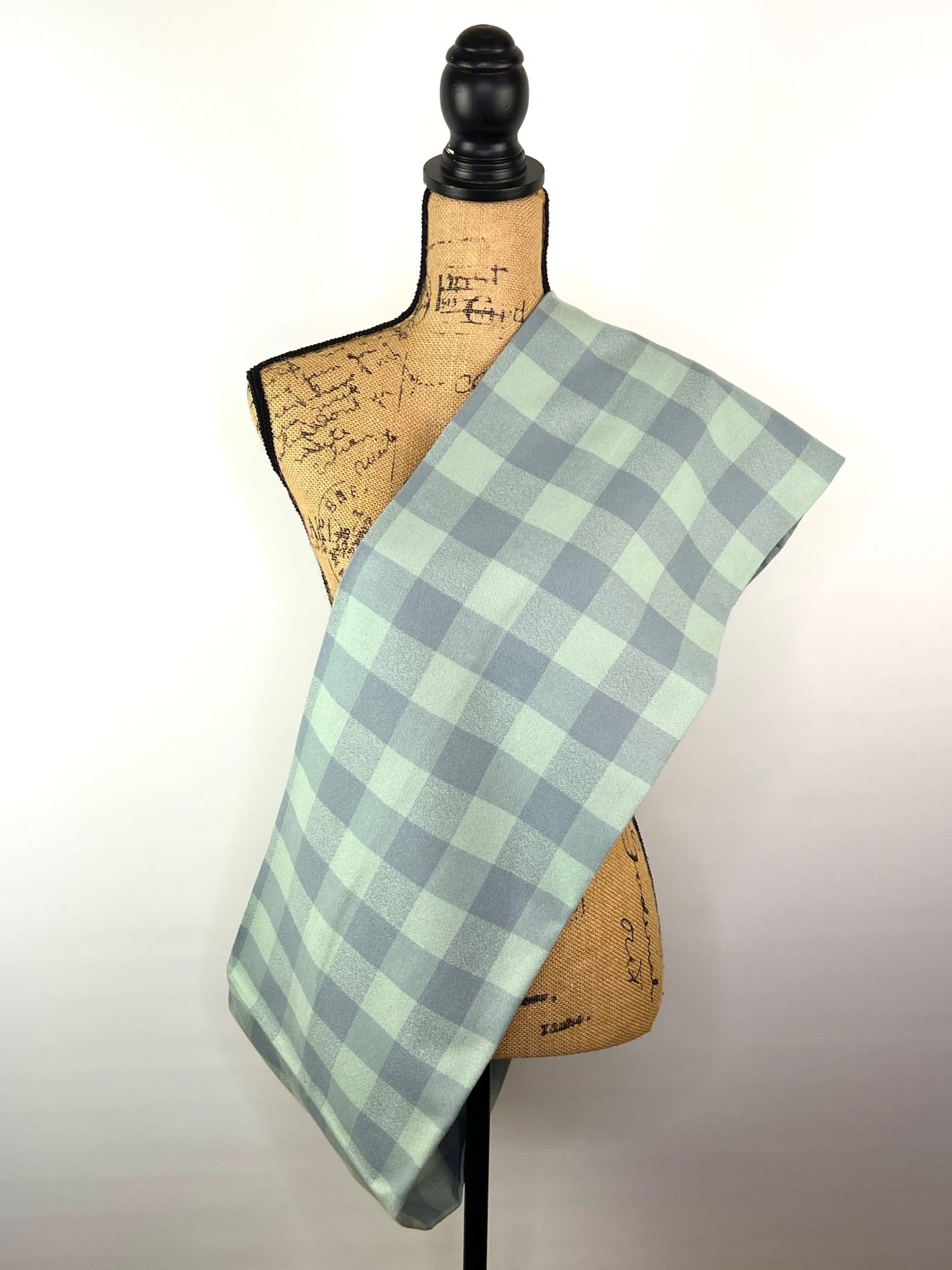 100% Organic Cotton Buffalo Plaid in Mint Green and Periwinkle Grey Infinity and Blanket Scarves - Tampa Home & Garden Store