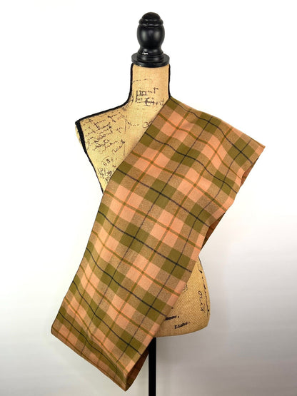 100% Organic Cotton Olive Green and Blush with Salmon and Deep Amethyst Accent Plaid Infinity and Blanket Scarves - Tampa Home & Garden Store