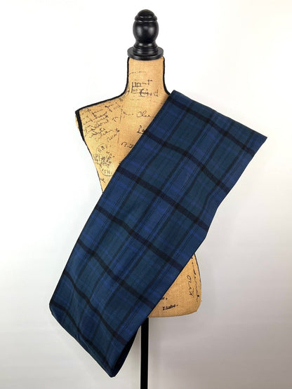 100% Organic Cotton Shades of Deep Navy Blue and Black Plaid Infinity and Blanket Scarves - Tampa Home & Garden Store