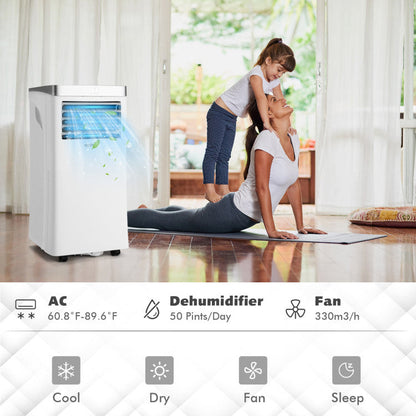 Aire acondicionado portátil de 10.000 BTU con control remoto