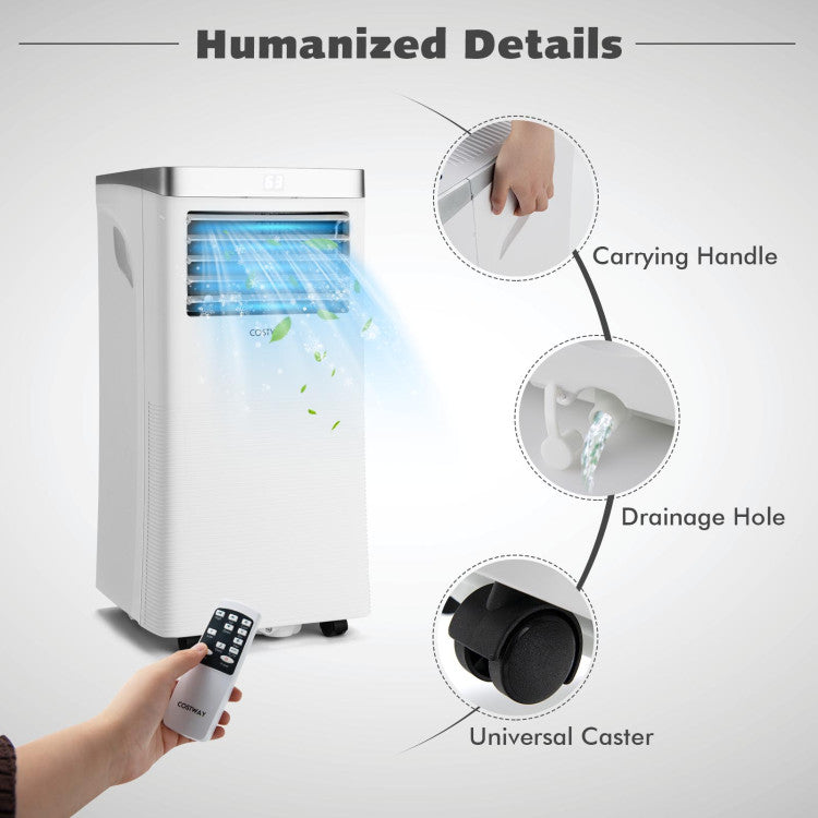 Aire acondicionado portátil de 10.000 BTU con control remoto