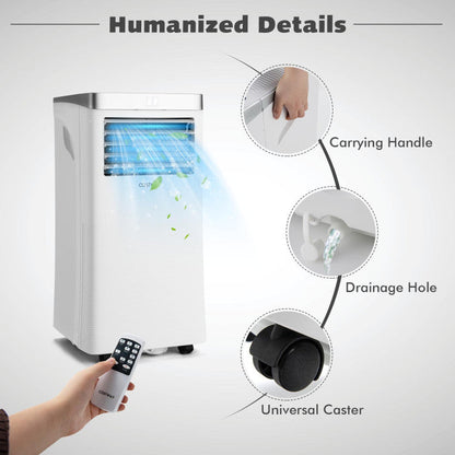 Aire acondicionado portátil de 10.000 BTU con control remoto