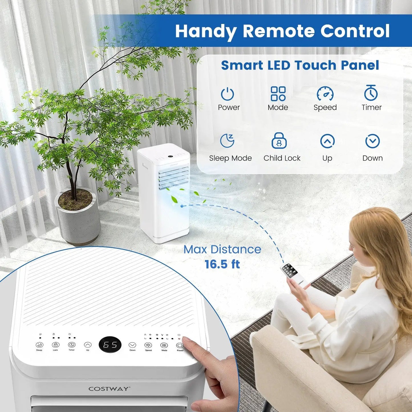10000 BTU Portable AC with Dehumidifier Unit