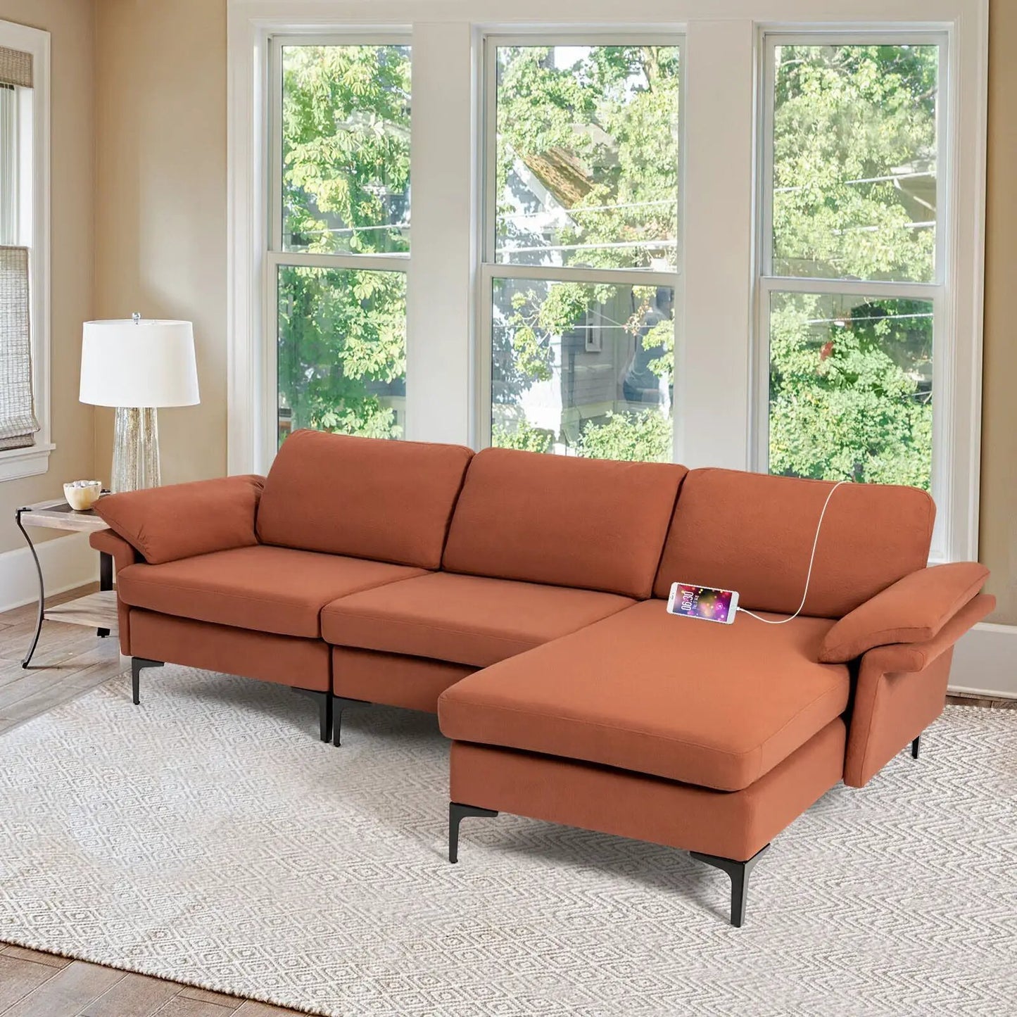 Two Tier Coffee Table with Open Storage Shelf