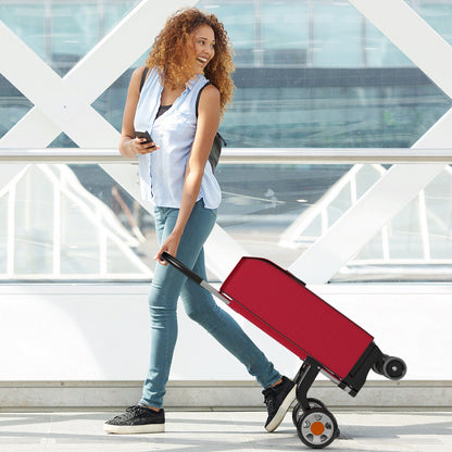 Carrito de compras plegable con ruedas giratorias - Rojo