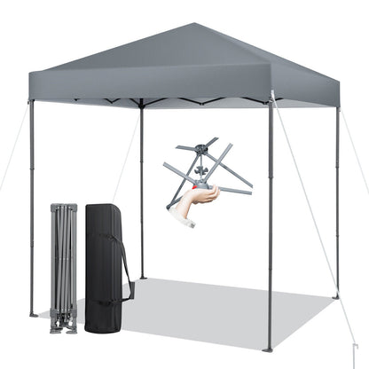 GemGear gray 6.6x6.6 ft pop-up canopy tent with UPF 50+ sun protection on Tampa Home & Garden Store