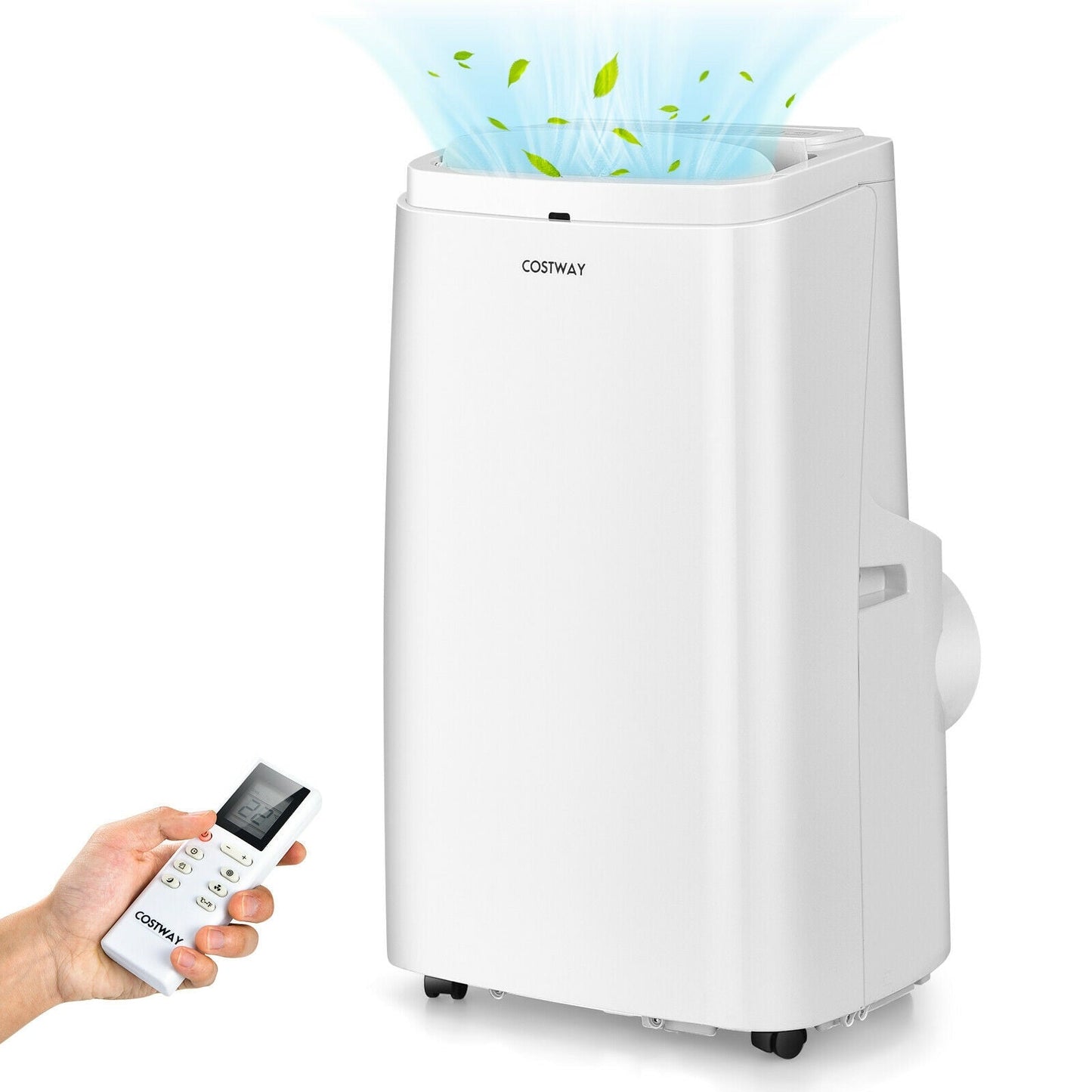 Aire acondicionado portátil 3 en 1 de 9000 BTU con control remoto-Blanco