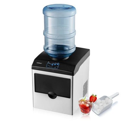 Máquina de hielo y dispensador de agua 2 en 1 de acero inoxidable para encimera