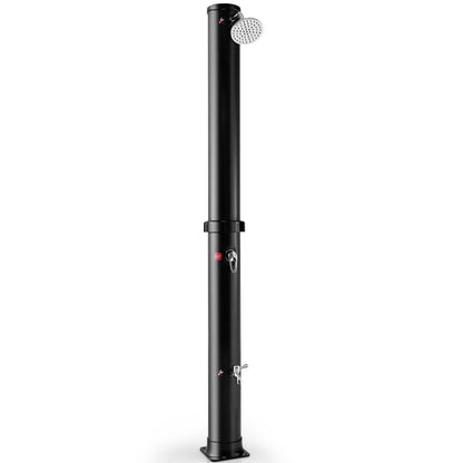 7.2 ft solar heated outdoor shower GemGear black post with rotating shower head on Tampa Home & Garden Store