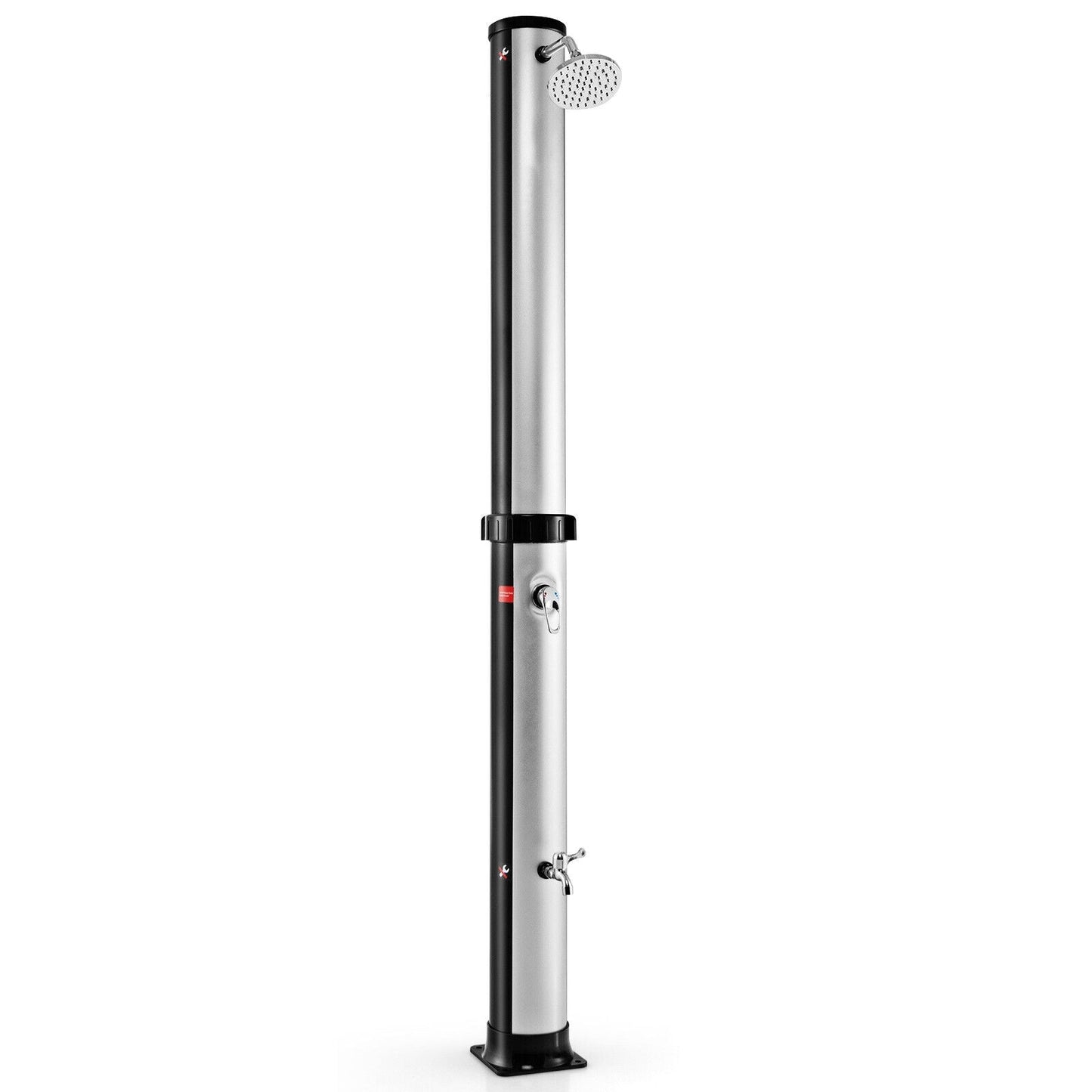 GemGear 7.2 ft solar-heated outdoor shower with free-rotating shower head, stainless steel pole on Tampa Home & Garden Store