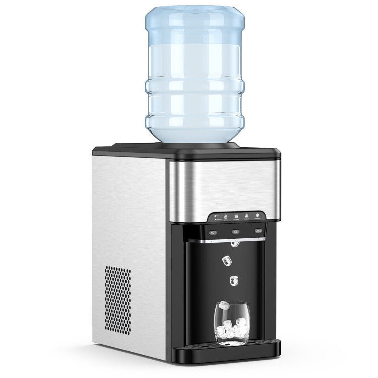 Dispensador de agua 3 en 1 con máquina de hielo y ajustes de temperatura