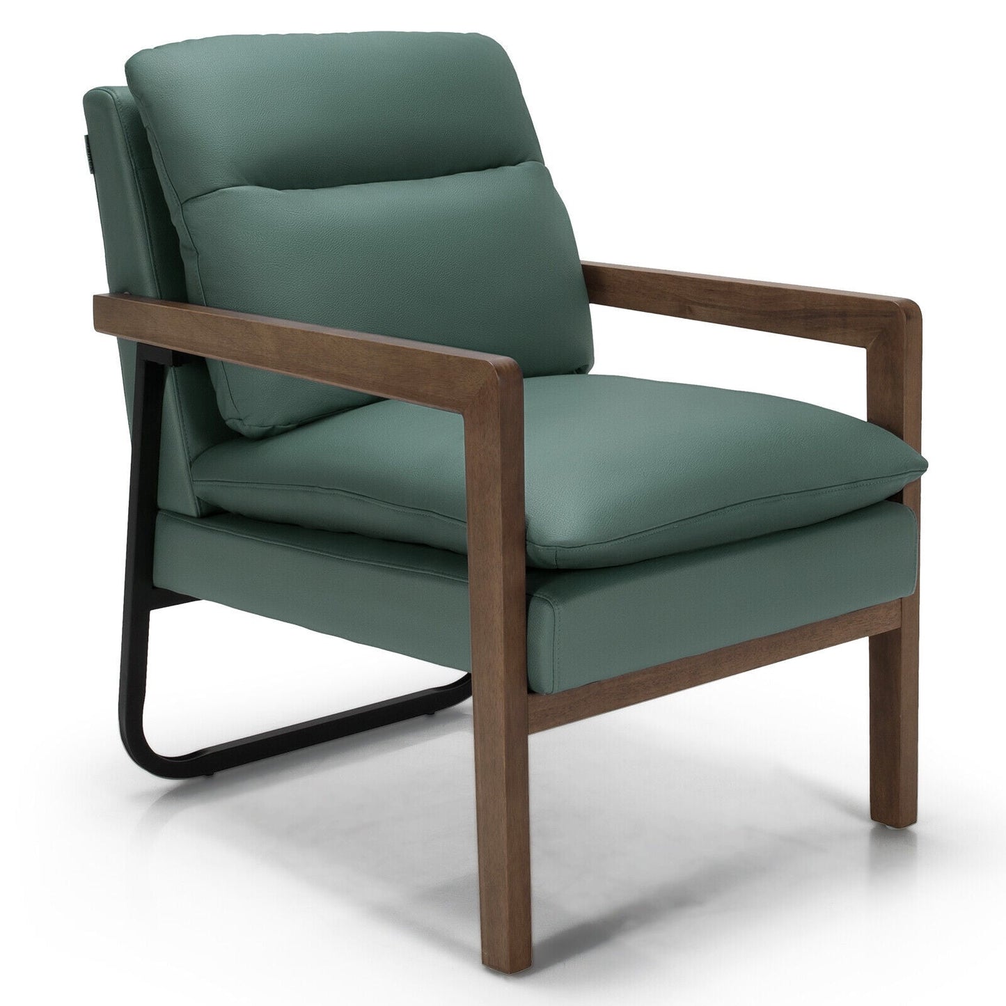 Sillón individual con respaldo y asiento acolchados extra gruesos - Verde