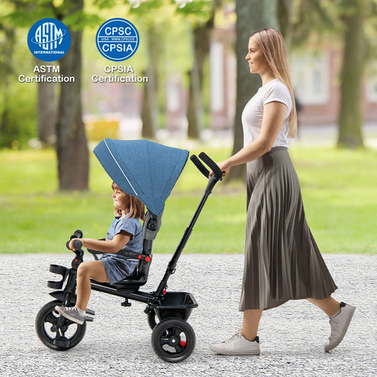 4-in-1 Baby Tricycle Toddler Trike with Convertible Seat - Tampa Home & Garden Store