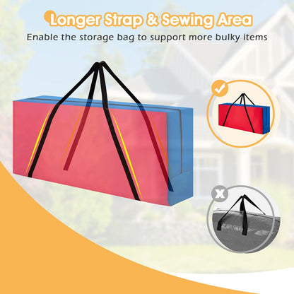 Giant Carry Storage Bag for 4 in a Row Game with Zipper, pink front blue sides long black straps on Tampa Home & Garden Store