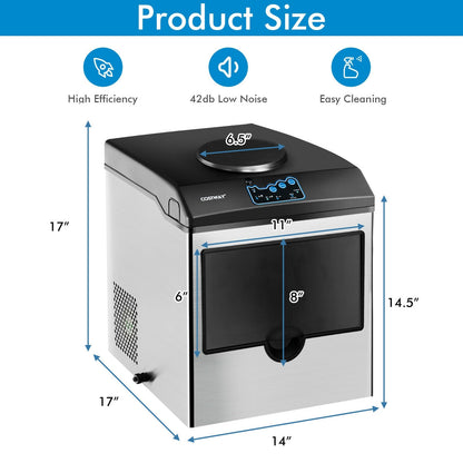 Máquina de hielo y dispensador de agua 2 en 1 de acero inoxidable para encimera