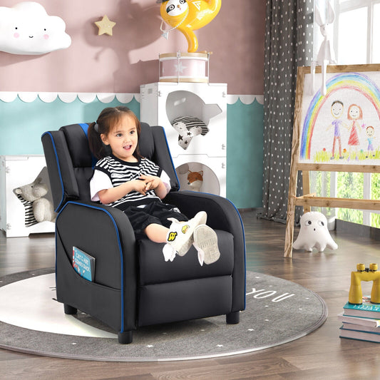 Kids Recliner Chair with Side Pockets and Footrest - Tampa Home & Garden Store