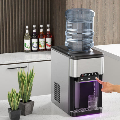 Dispensador de agua 3 en 1 con máquina de hielo incorporada y 3 ajustes de temperatura - Plateado