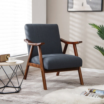 Sillón moderno con apoyabrazos y almohadillas de fieltro - Beige