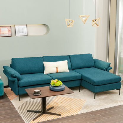 Extra Large Modular L-shaped Sectional Sofa with Reversible Chaise for 4-5 People