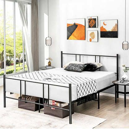 Base de cama tipo plataforma tamaño Full/Queen con cabecera alta - Tamaño Full