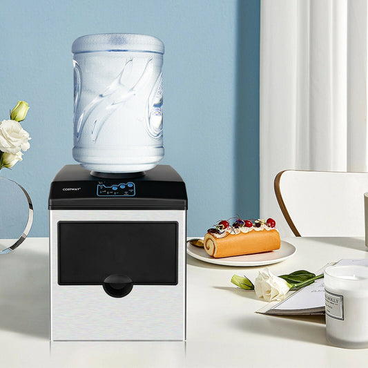 Máquina de hielo y dispensador de agua 2 en 1 de acero inoxidable para encimera