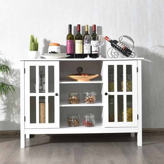 Wooden TV Stand Console Cabinet for 50 Inch TV-White - Tampa Home & Garden Store