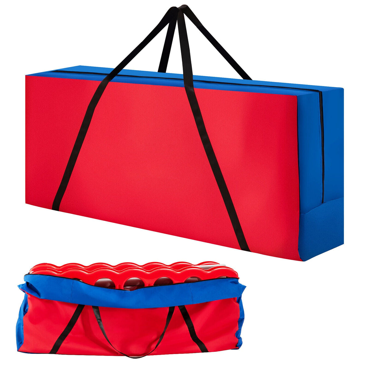 DirectDeals Giant Carry Storage Bag for 4 in a Row game with blue bag and red foam blocks on Tampa Home & Garden Store