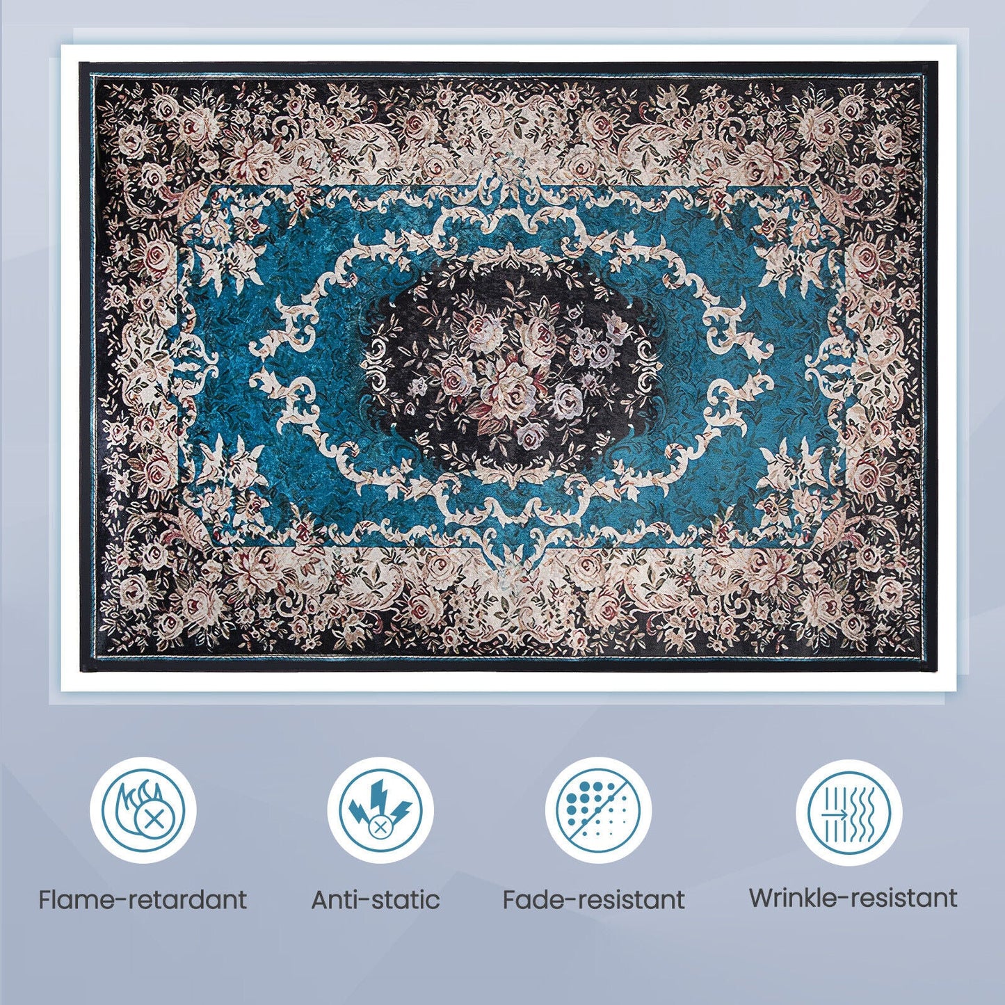Area Rug with Non-Shedding Surface and Anti-slip Bottom-S