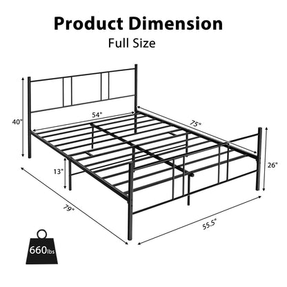 Base de cama tipo plataforma tamaño Full/Queen con cabecera alta - Tamaño Full