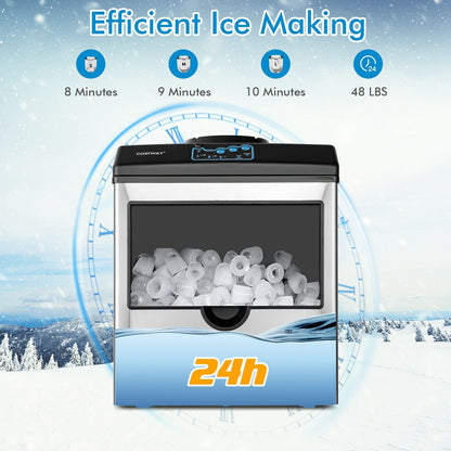 Máquina de hielo y dispensador de agua 2 en 1 de acero inoxidable para encimera