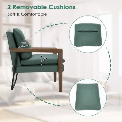 Sillón individual con respaldo y asiento acolchados extra gruesos - Verde