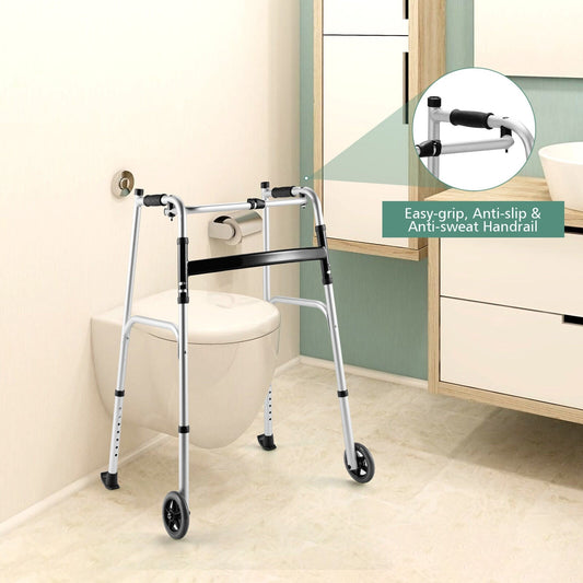 Height Adjustable Rolling Walker With Seat and Armrest Pad - Tampa Home & Garden Store