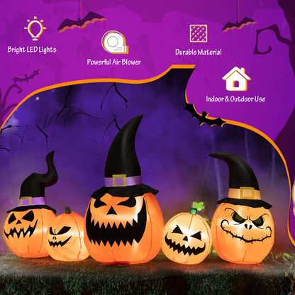 8 ft DirectDeals inflatable pumpkin family with LED lights, waterproof Halloween yard decor on Tampa Home & Garden Store