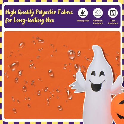9 Feet Long Halloween Inflatable Pumpkins with 2 Ghosts by DirectDeals, orange decor on Tampa Home & Garden Store