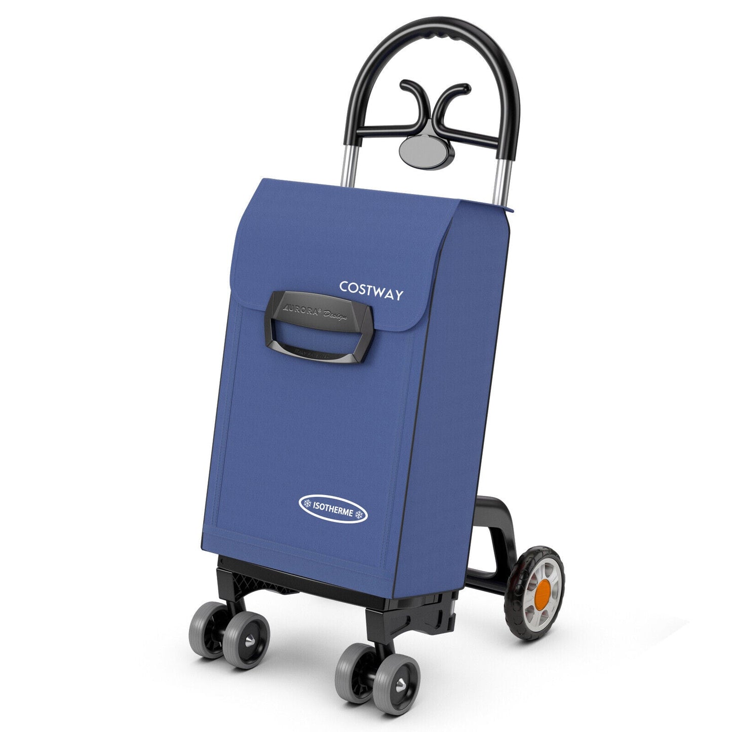 Carrito de compras plegable con ruedas giratorias - Rojo