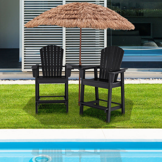 2 Pieces HDPE Tall Adirondack Chair with Middle Connecting Tray - Tampa Home & Garden Store
