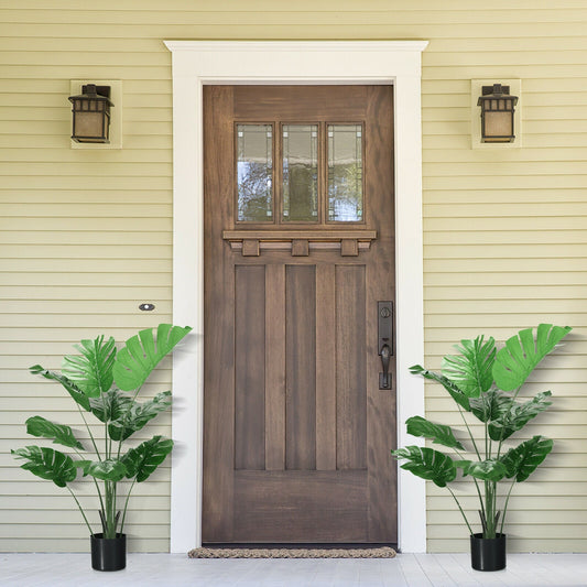 2 Pack Artificial Monstera Deliciosa Tree with 10 Leaves of Different Sizes - Tampa Home & Garden Store