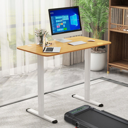 Electric Standing Desk Adjustable Stand up Computer Desk Anti-collision-Natural - Tampa Home & Garden Store